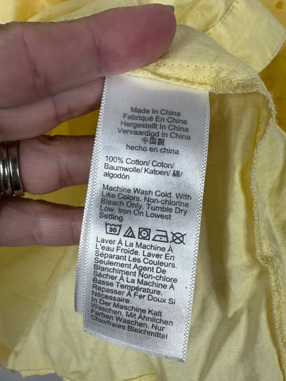 2/$30 J. Crew Mixed-media Button-front Top in Sunlight Large #A1965